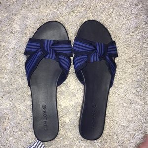 Only worn once, Rothy’s Cobalt Blue Stripe Sandal